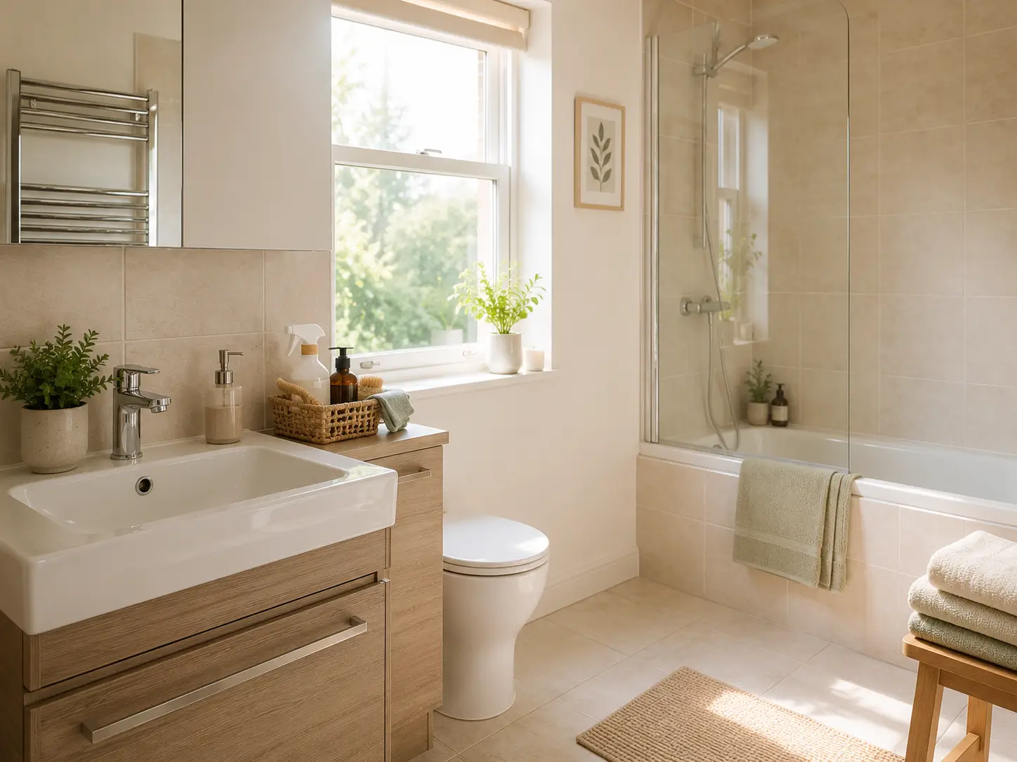 Sparkling clean bathroom after professional end of tenancy cleaning